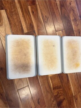 Lot of 3 Pampered Chef cutting boards used
